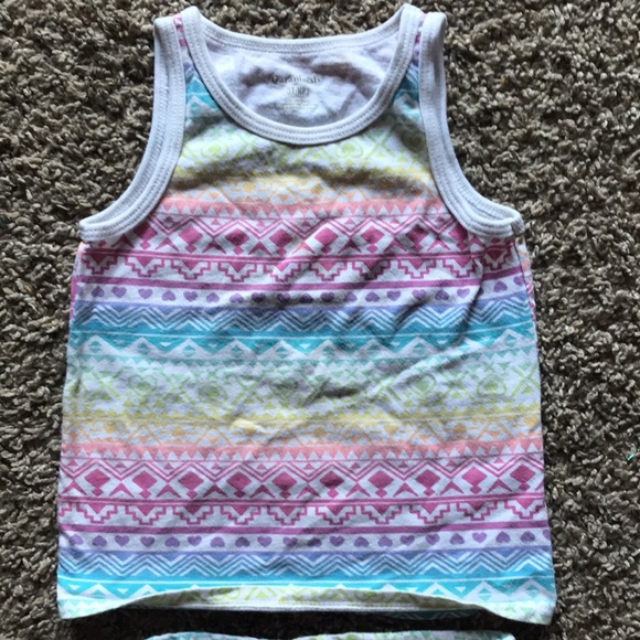 Garanimals Rainbow Aztec Pattern Matching Shorts & Tank Top - Picture 2 of 5